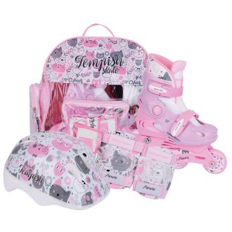 KITTY BABY SKATE set (roller skates, protectors, helmet)
