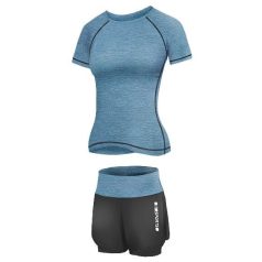   Runner Short 2W női fitnesz szett, futóruházat, világoskék