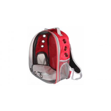 Petbag Transparent kisállathordozó hátizsák, piros