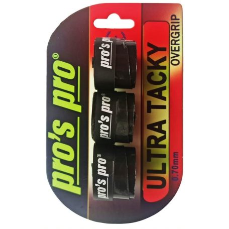 Pro's Pro Ultra Tacky fedőgrip, 3 db, fekete