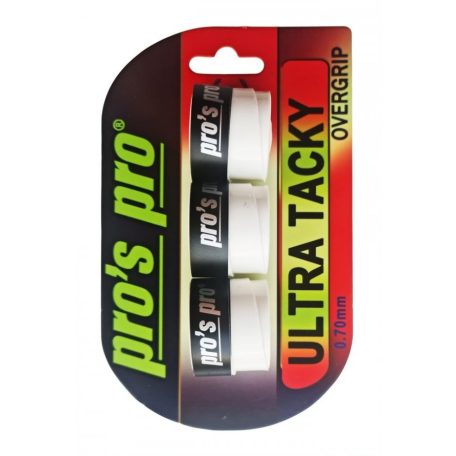 Pro's Pro Ultra Tacky fedőgrip, 3 db, fehér