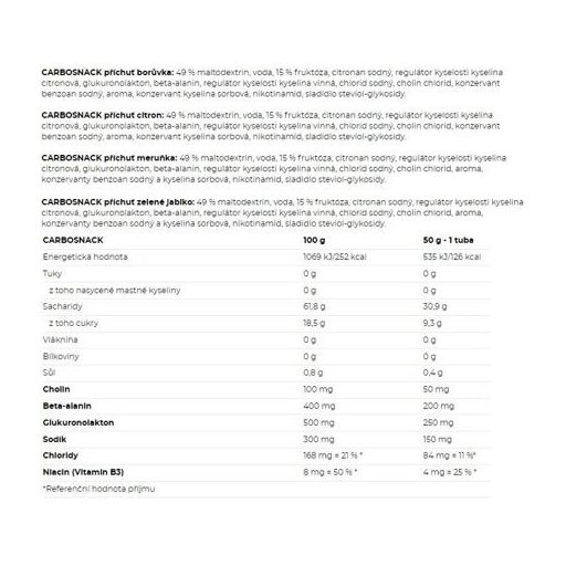 Carbosnack tubus 55 g kóla ízű