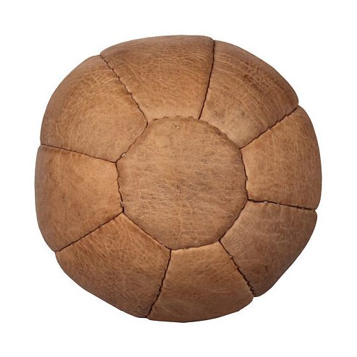 Bőr medicinlabda, valódi bőrből, kézzel készített, súlya 6 kg