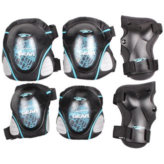   Junior Deluxe pads for roller skates, set black-blue clothing size S