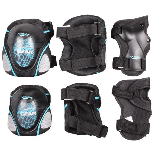 Junior Deluxe pads for roller skates, set black-blue clothing size S