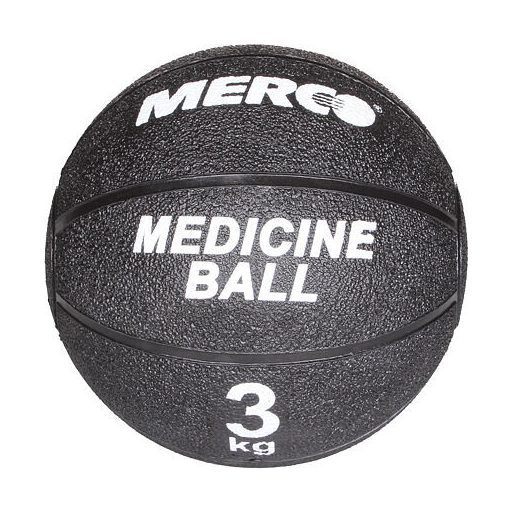 Fekete gumiból készült medicinlabda, súlya 2 kg