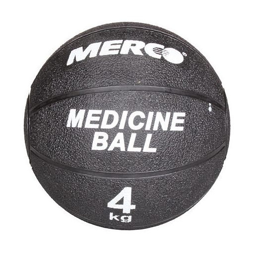 Fekete gumiból készült medicinlabda, súlya 2 kg