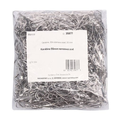 55 mm-es rozsdamentes acél karabiner 35877 változat