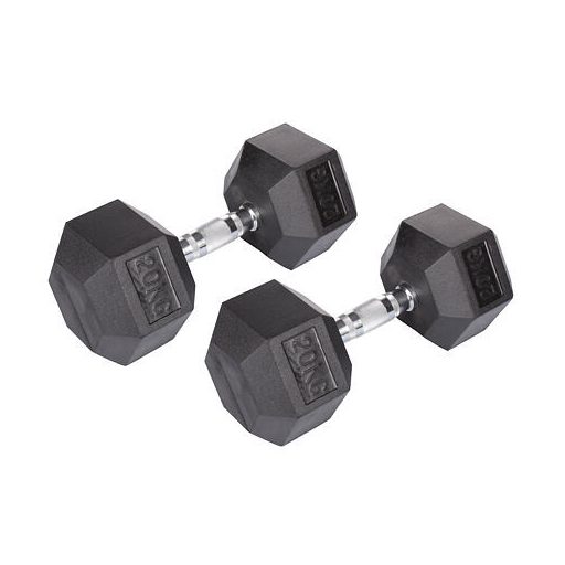 Hatszögletű gumi súlyzó Súlyzó 2 db súly 10 kg