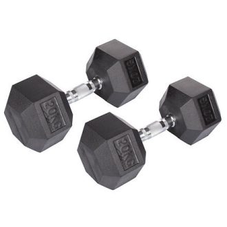 Hatszögletű gumi súlyzó Súlyzó 2 db 20 kg