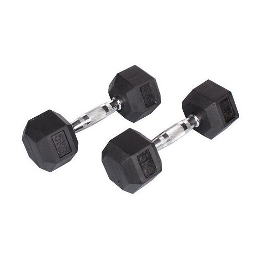 Hatszögletű gumi súlyzó Súlyzó 2 db 20 kg