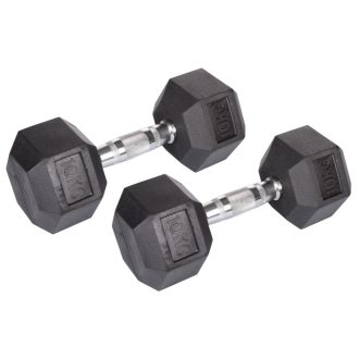 Hex rubber Dumbbell Dumbbell 2 pcs weight 17,5 kg