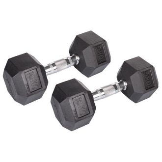 Hatszögletű gumi súlyzó Súlyzó 2 db 30 kg