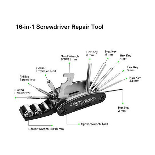 16 az 1-ben szerszámkészlet, 39051-es változat
