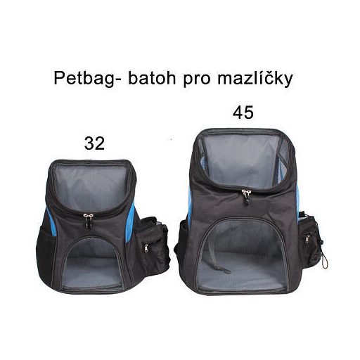 Petbag 45 kisállat hátizsák fekete változat 40243