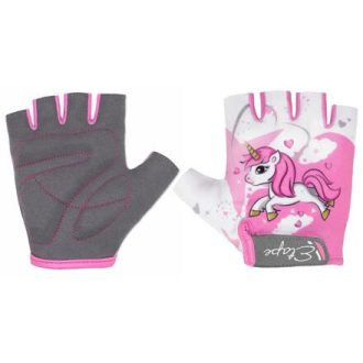   Apró gyerek kerékpáros kesztyű fehér-rózsaszín ruházat 3-4-es méret