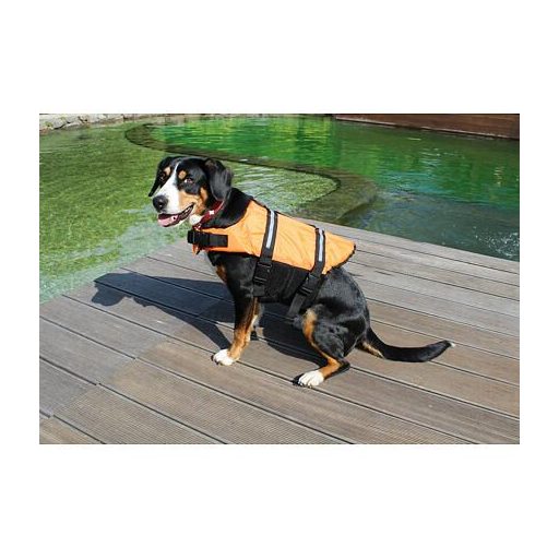 Dog Swimmer mentőmellény kutyáknak, narancssárga ruházattal, XS méret