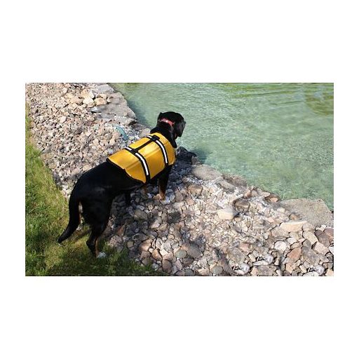 Dog Swimmer mentőmellény kutyáknak, narancssárga ruházattal, XS méret