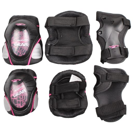 Junior Deluxe pads for roller skates, set black-pink clothing size S