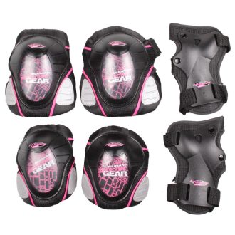   Junior Deluxe pads for roller skates, set black-pink clothing size L
