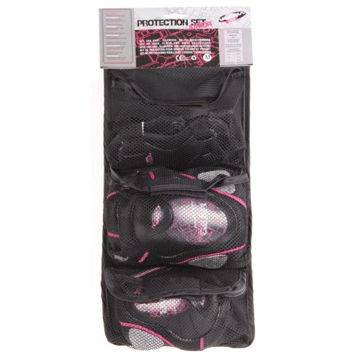 Junior Deluxe pads for roller skates, set black-pink clothing size L
