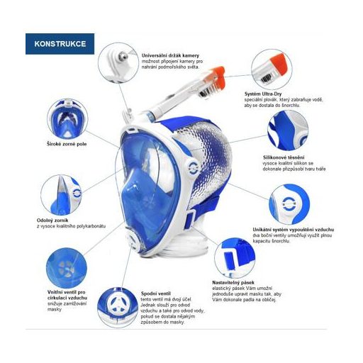 Spectra 2.0 KID diving mask turquoise dimension L