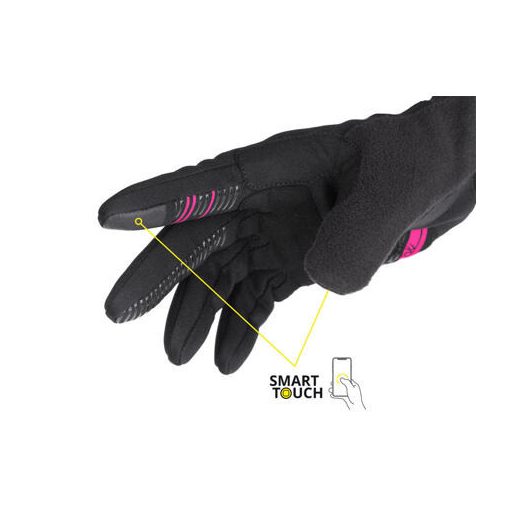 Diana WS+ női kesztyű fekete-rózsaszín ruházat L-es méret