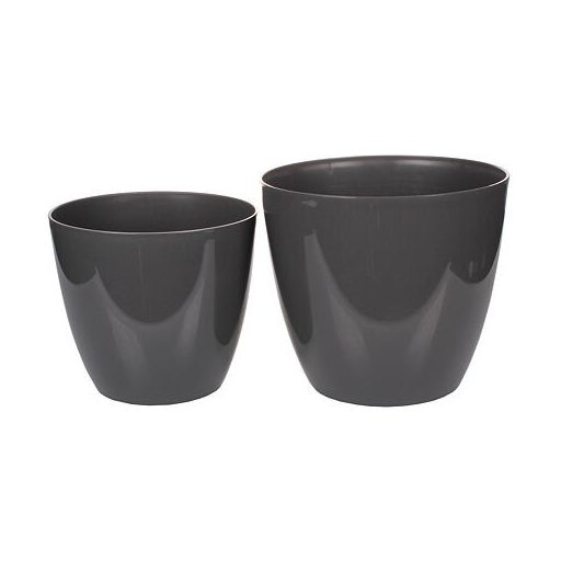 Ella Lesk díszes virágcserép antracit átmérő 7 cm