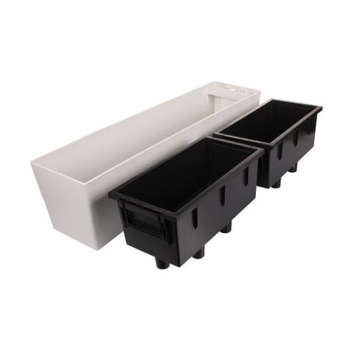 Supreme önöntözős erkélyláda fehér, hossza 75 cm