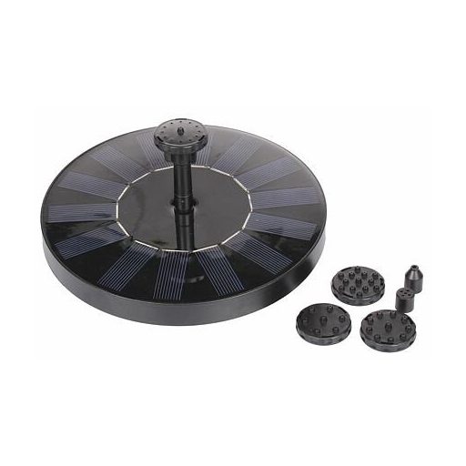 Udvari napelemes szökőkút fekete színben