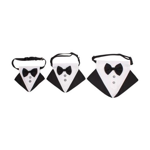 Formal dog bow tie black clothing size S