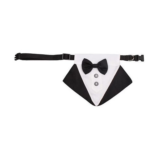 Formal dog bow tie black clothing size S