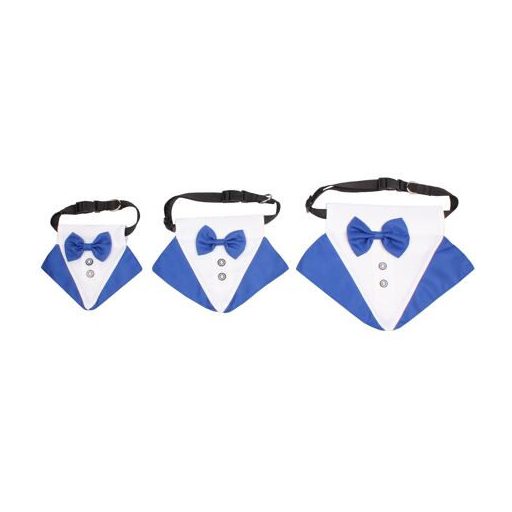 Formális kutya csokornyakkendő kék ruha M-es méret