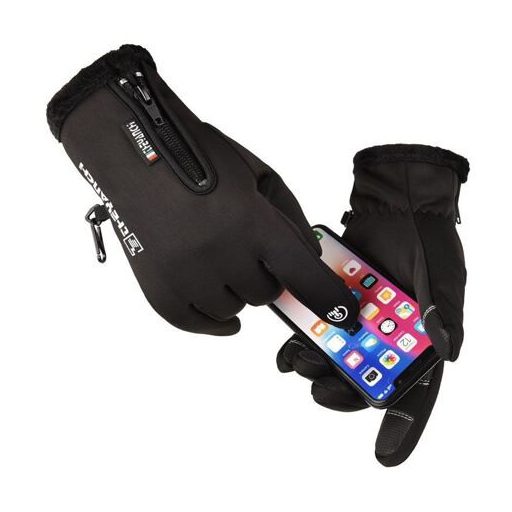 Screen Touch sportkesztyű, fekete ruházat, M-es méret