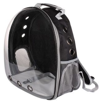   Állattáska Átlátszó kisállat hátizsák fekete csomagolásban 1 db