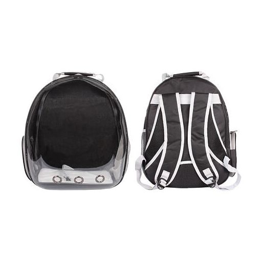 Állattáska Átlátszó kisállat hátizsák fekete csomagolásban 1 db