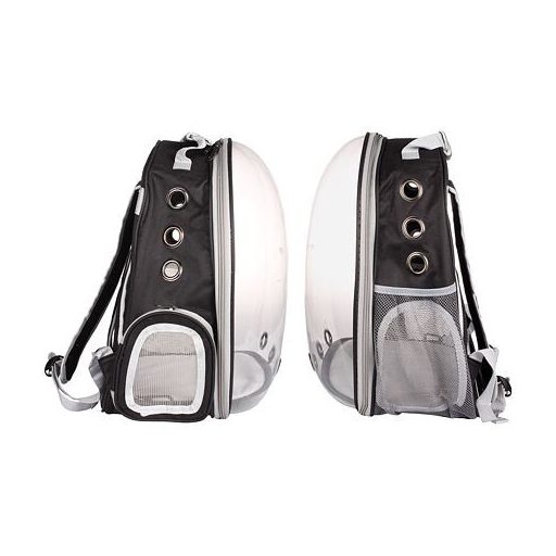 Állattáska Átlátszó kisállat hátizsák fekete csomagolásban 1 db