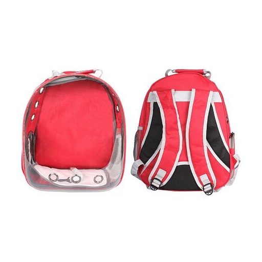 Állatzsák Átlátszó kisállat hátizsák piros csomagolásban 1 db