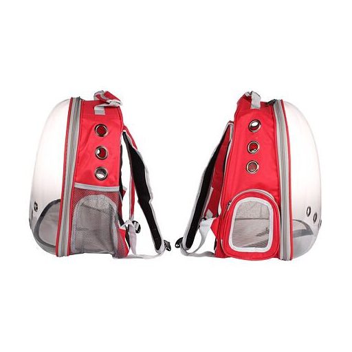 Állatzsák Átlátszó kisállat hátizsák piros csomagolásban 1 db