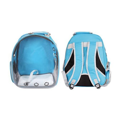 Állattáska Átlátszó kisállat hátizsák világoskék csomagolásban 1 db