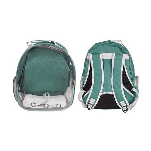 Állatzsák Átlátszó kisállat hátizsák zöld csomagolásban 1 db