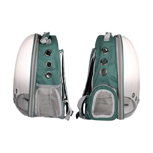 Állatzsák Átlátszó kisállat hátizsák zöld csomagolásban 1 db