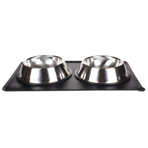 Paw Large silicone pet food mat black packaging 1 pc