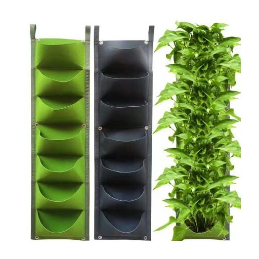 Függőleges termesztőzsák 7 falú ültetőzsák fekete csomagolás 1 db