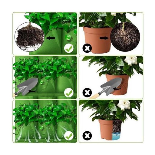 Fali Növesztőzsák 25 fali ültetőzsák fekete csomagolás 1 db