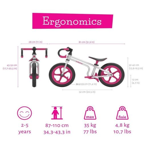 Fixie Pink balance bike packaging 1 pc