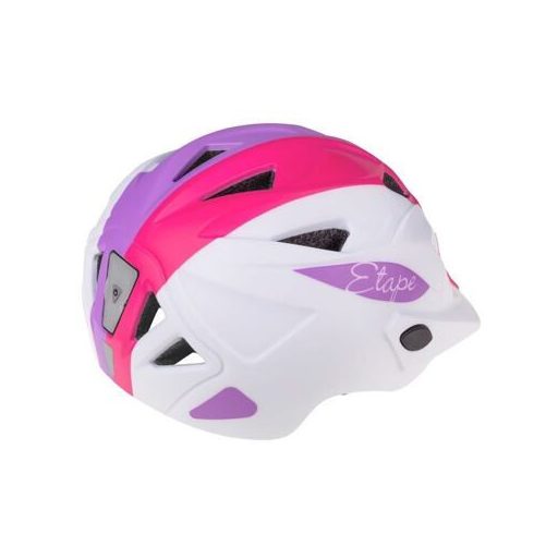 Pluto Light gyerek kerékpáros sisak fehér-lila ruházathoz SM méret