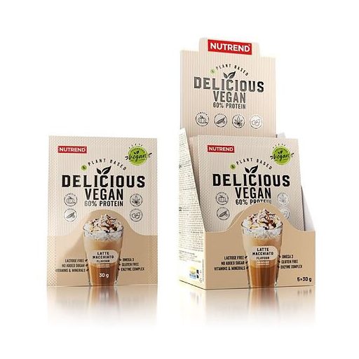 Finom vegán fehérjepor 30 g latte macchiato ízben