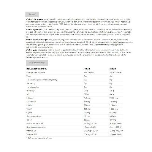 BCAA energiaital 330 ml yuzu-barack ízű