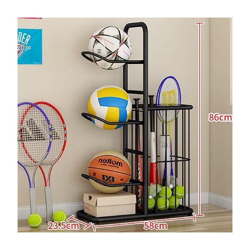 Multisport 3 sporttároló állvány, fekete csomagolás, 1 db